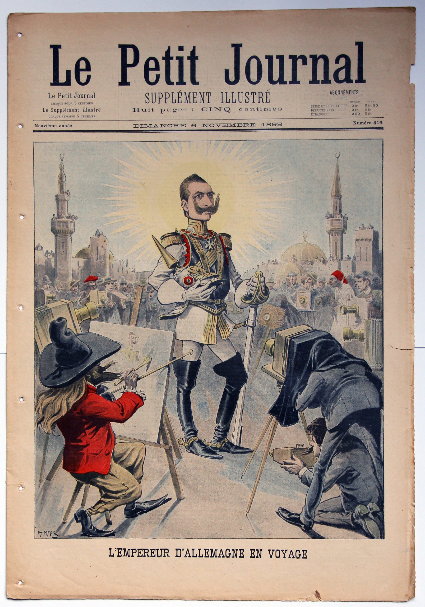 Le petit journal - supplément illustré - 6 novembre 1898 - L'Empereur d'Allemagne en Voyage