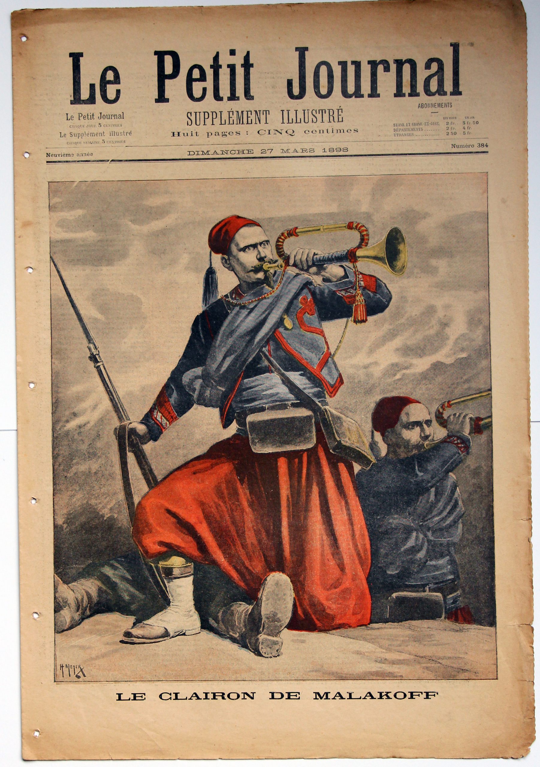 Le petit journal - supplément illustré - 27 mars 1898 - Zouave - Clairon de Malakoff