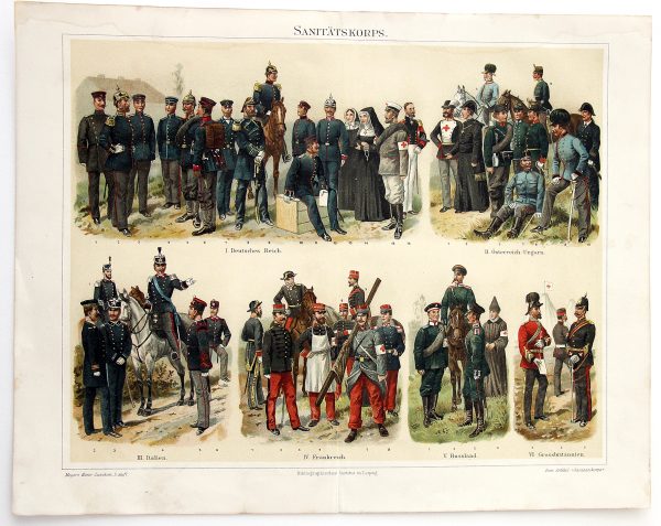 Uniformes Début XX - 6 Planches Knötel Richard - Uniformen Artillerie - Infanterie - Cavalerie - Marine - Train - Santé - Europe avant guerre - Chromolithographie