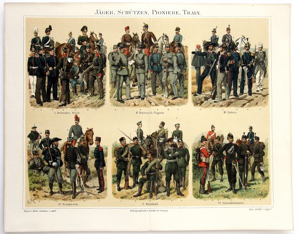 Uniformes Début XX - 6 Planches Knötel Richard - Uniformen Artillerie - Infanterie - Cavalerie - Marine - Train - Santé - Europe avant guerre - Chromolithographie