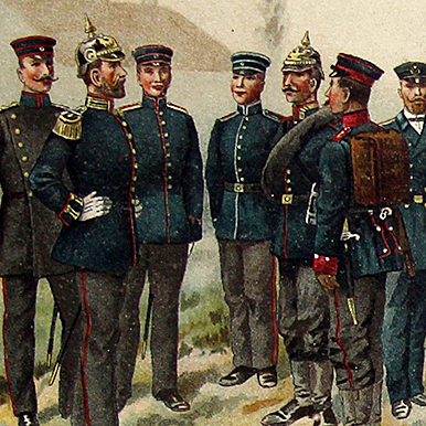 Uniformes Début XX - 6 Planches Knötel Richard - Uniformen Artillerie - Infanterie - Cavalerie - Marine - Train - Santé - Europe avant guerre - Chromolithographie