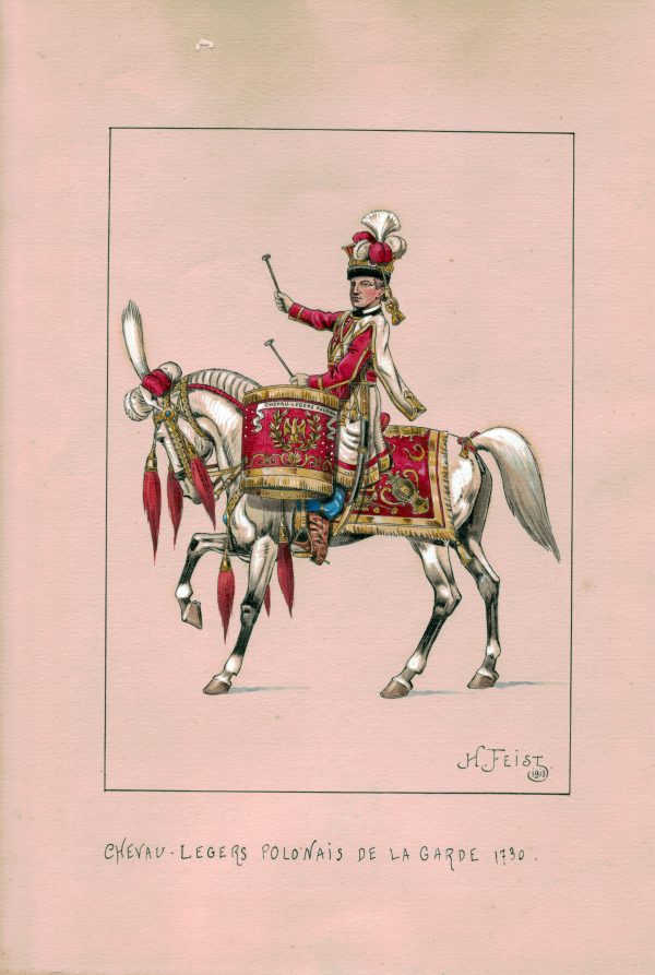 Timbalier - Garde Impériale - Henri Feist - Gouache - 1er Empire - Uniforme - Chevau légers Polonais