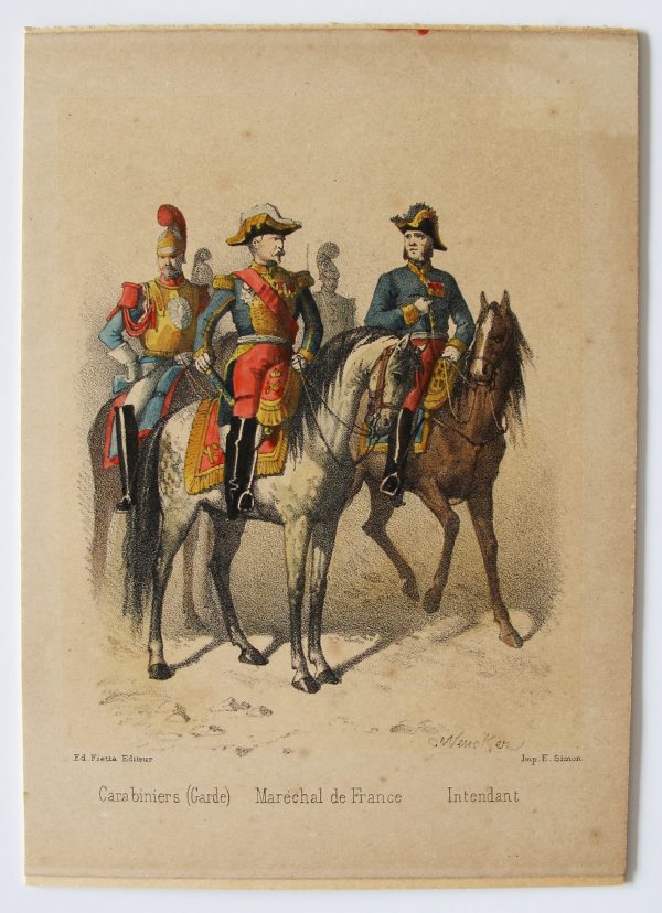 8 cartes - Uniforme de l'armée Second Empire - France 1870 - Carte illustrée Couleur rehaussée Fietta Strasbourg