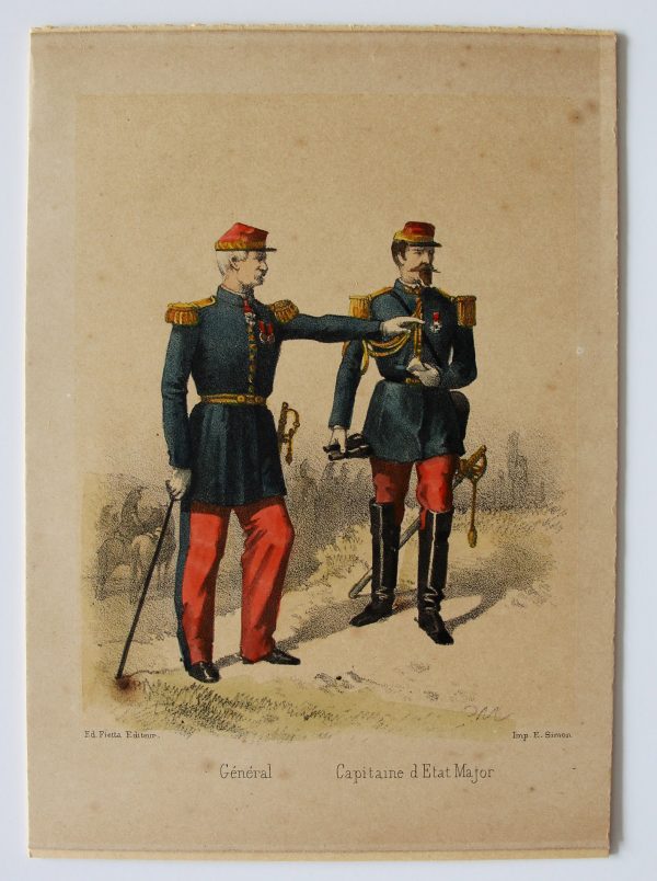 8 cartes - Uniforme de l'armée Second Empire - France 1870 - Carte illustrée Couleur rehaussée Fietta Strasbourg