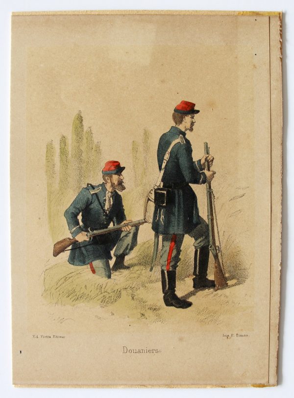 8 cartes - Uniforme de l'armée Second Empire - France 1870 - Carte illustrée Couleur rehaussée Fietta Strasbourg