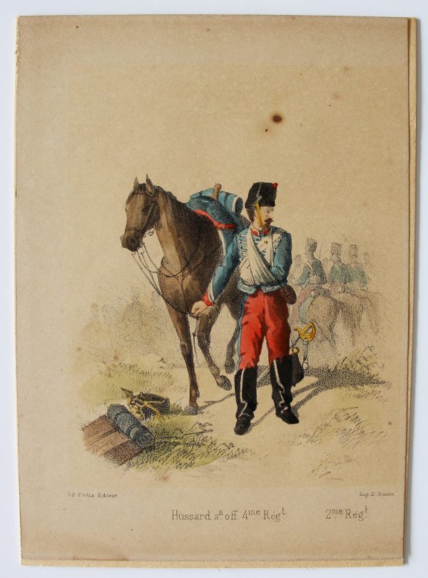 8 cartes - Uniforme de l'armée Second Empire - France 1870 - Carte illustrée Couleur rehaussée Fietta Strasbourg