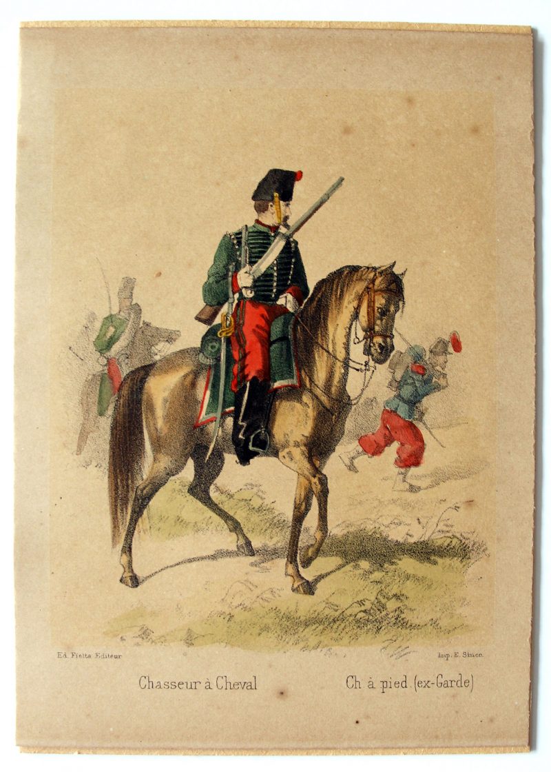 8 cartes - Uniforme de l'armée Second Empire - France 1870 - Carte illustrée Couleur rehaussée Fietta Strasbourg