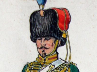 Dessin original - Planche Hector Large - Les Guides de la Garde - Second empire - 1857/1860 - Napoléon III