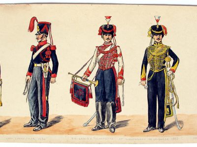 Dessin original - Planche Hector Large - Les Artilleurs - Uniforme - 1830/1880