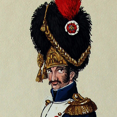 5 Petites peinture originales - Garde Impériale - Edmund Wagner - D'après Martinet
