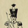 Planche Petits Soldats - Gravure sur bois sur grande feuille - Tirage imprimeur - Type tirage Epinal - Imagerie Pellerin - Infanterie 1er Empire