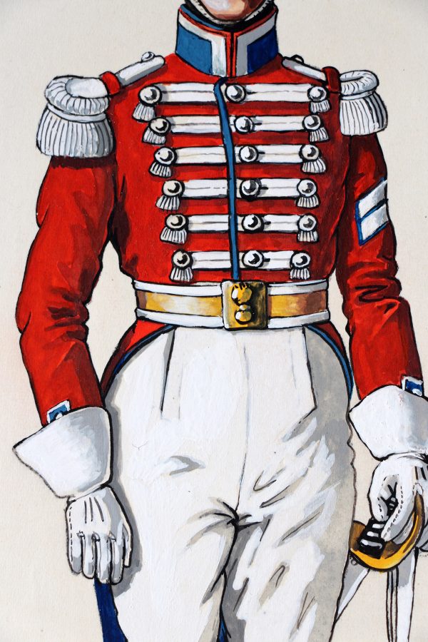 Peinture originale rehaussée - Carabiniers 1809/1815 - J.Huet - Gouache - Napoléon - 1er Empire - Uniforme