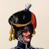 Superbe et Grande Peinture Encre et Gouache originale - Henry Boisselier - Officier train d'artillerie - Camp de Dresde - 1er Empire - Napoléon 1er