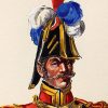 Superbe et Grande Peinture Encre et Gouache originale - Henry Boisselier - Tambour-Major d'infanterie de ligne - Camp de Dresde - 1er Empire - Napoléon 1er
