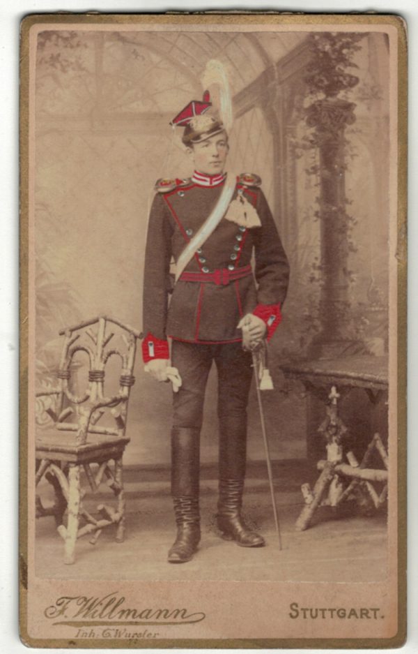 CDV Soldat Allemand - Armée Cavalerie - Grande tenue - Uhlan - Sabre - Stuttgart