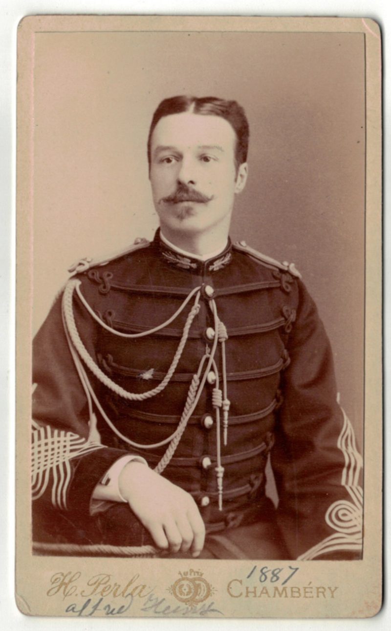 CDV Soldat Français - Officier - 3ème République - Tunique Officier détaché à l'état Major - Chambéry 1887