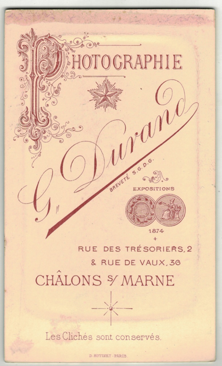 CDV Soldat Français - Artillerie - 3ème République - Tunique - Chalons sur Marne - 1880