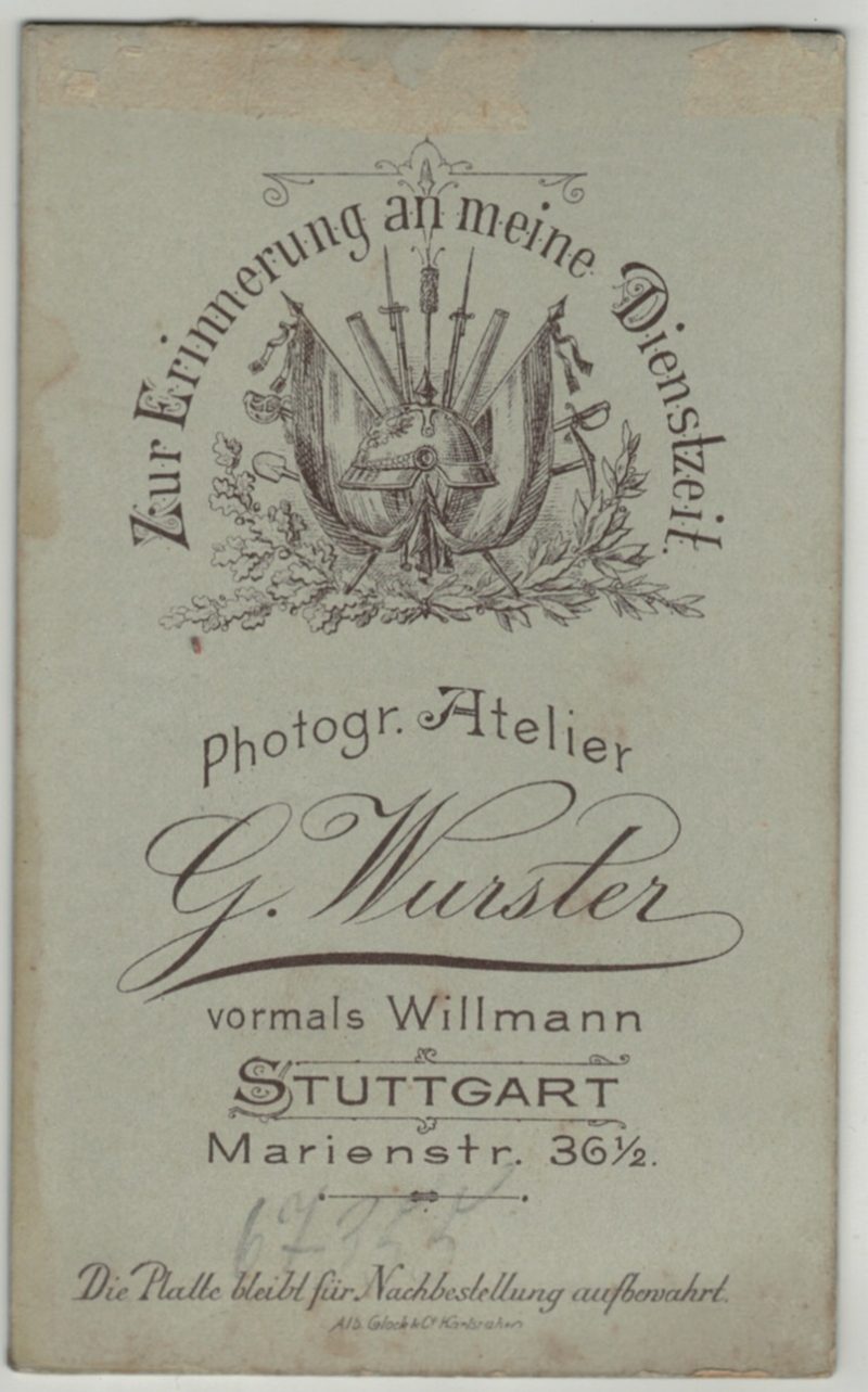 CDV Soldat Allemand - Armée Cavalerie - Grande tenue - Uhlan - Sabre - Stuttgart