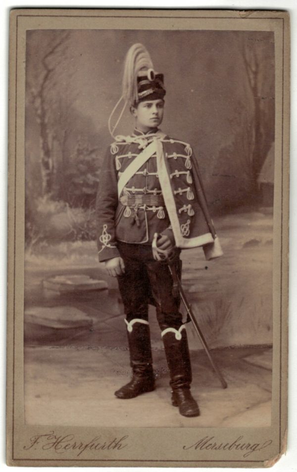 CDV Soldat Allemand - Armée Cavalerie - Grande tenue - Hussard - Sabre - Merseburg
