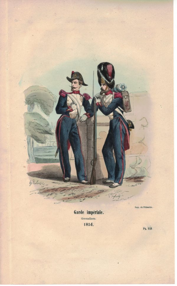 25 planches imagerie - Napoleon III - Armée Française - Uniforme - Second Empire - Gravure rehaussées