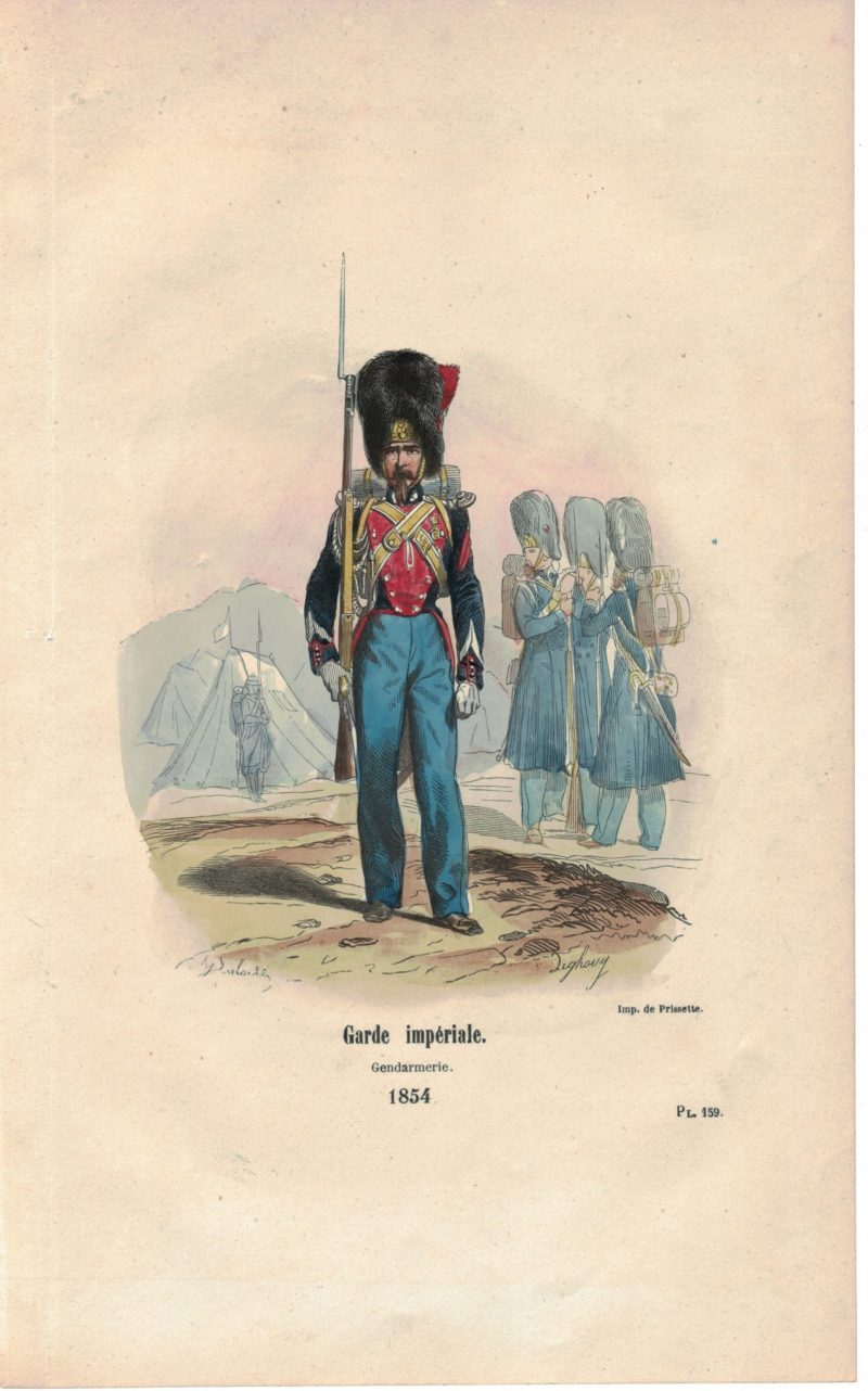 25 planches imagerie - Napoleon III - Armée Française - Uniforme - Second Empire - Gravure rehaussées