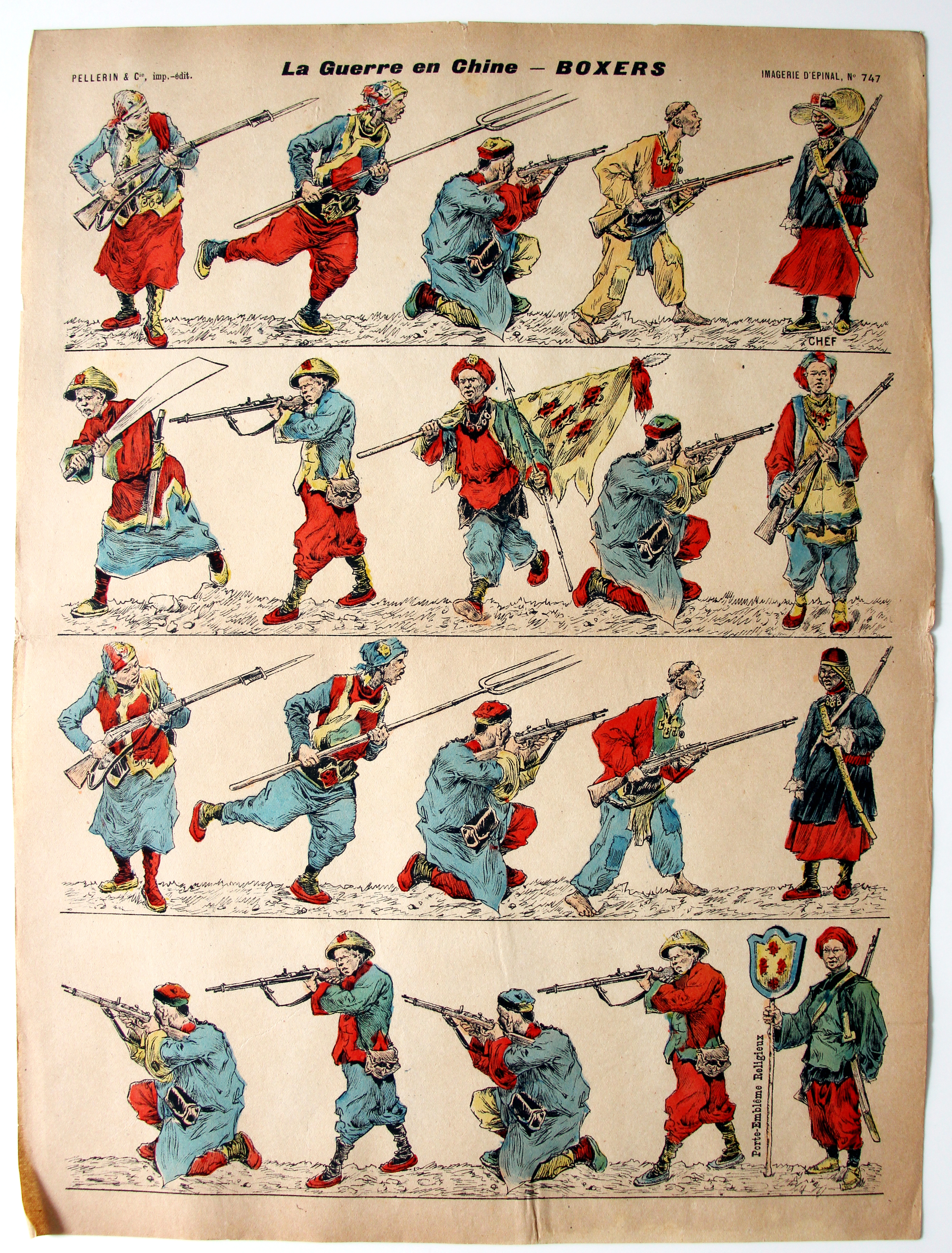2 Planches imagerie Epinal - Pellerin Editeur - N°747/758 - Guerre de Chine - Guerre des Boxers - 1899