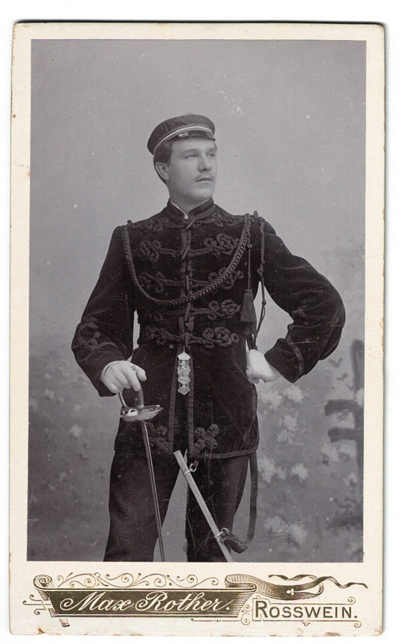 Coll_IE_5 CDV Etudiant Allemagne XIX - Rosswein - Allemagne - Mensur - Studentika - Escrime - 1898 - Balafre - Schmiss - Etudiants