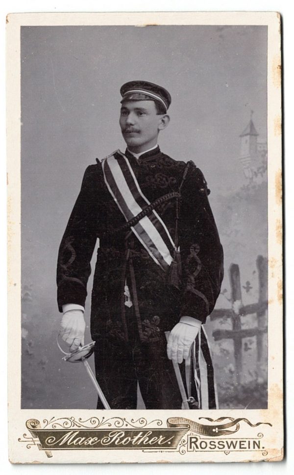 Coll_IE_5 CDV Etudiant Allemagne XIX - Rosswein - Allemagne - Mensur - Studentika - Escrime - 1898 - Balafre - Schmiss - Etudiants