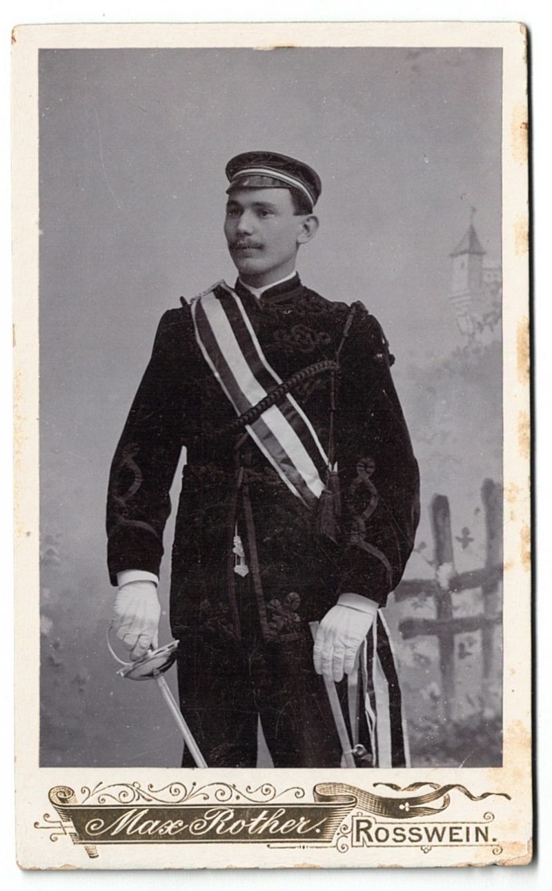 Coll_IE_5 CDV Etudiant Allemagne XIX - Rosswein - Allemagne - Mensur - Studentika - Escrime - 1898 - Balafre - Schmiss - Etudiants
