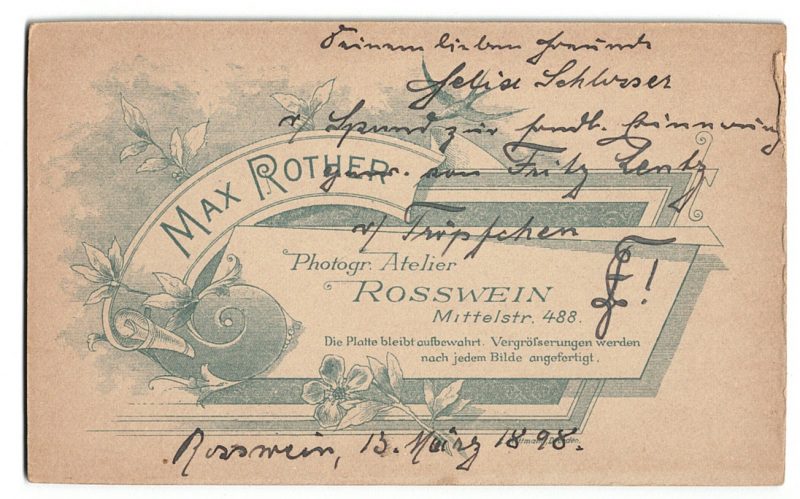 Coll_IE_5 CDV Etudiant Allemagne XIX - Rosswein - Allemagne - Mensur - Studentika - Escrime - 1898 - Balafre - Schmiss - Etudiants