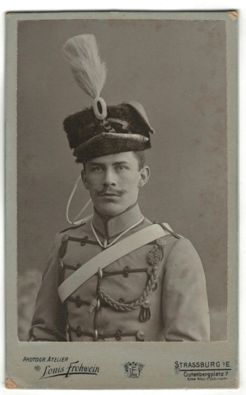 CDV Soldat Allemand / Alsacien - Armée Cavalerie - Grande tenue - Hussard - Sabre - Shapcka