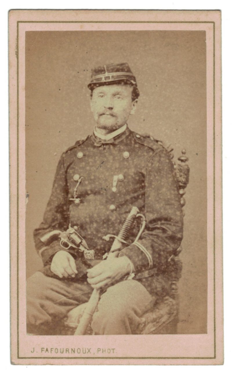 CDV Soldat Français - Mobile - Lyon - Second Empire - 3ème République - Officier - 1871 - Pistolet