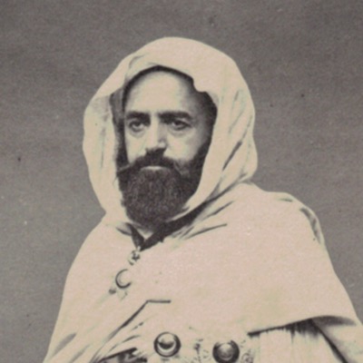 Abd-El-Kader vintage cdv albumen print, Abdelkader ibn Muhieddine. Conquête Algerie - Empire Français - Circa 1870