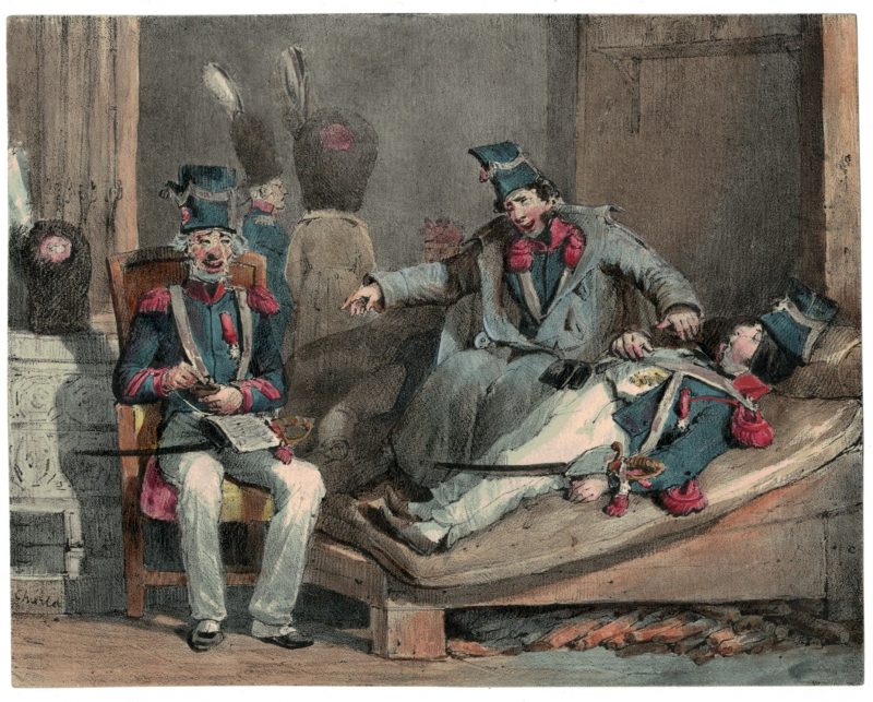 Gravure XIX - Cavalier - Restauration 1815/1830 - Charlet, Nicolas Toussaint - Hippolyte Bellangé - Victor Adam - Vie du Soldat - Militaire