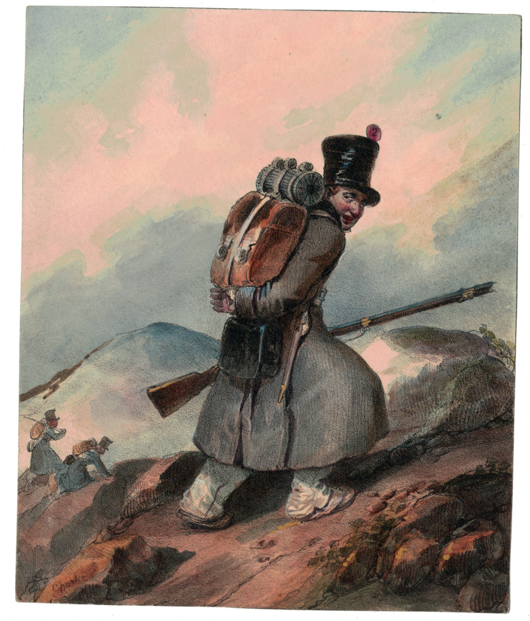 Gravure XIX - Cavalier - Restauration 1815/1830 - Charlet, Nicolas Toussaint - Hippolyte Bellangé - Victor Adam - Vie du Soldat - Militaire