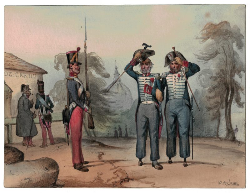 Gravure XIX - Cavalier - Restauration 1815/1830 - Charlet, Nicolas Toussaint - Hippolyte Bellangé - Victor Adam - Vie du Soldat - Militaire