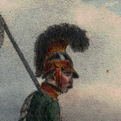 Gravure XIX - Cavalier - Empire 1815 - Charlet, Nicolas Toussaint - Hippolyte Bellangé - Victor Adam - Vie du Soldat - Militaire