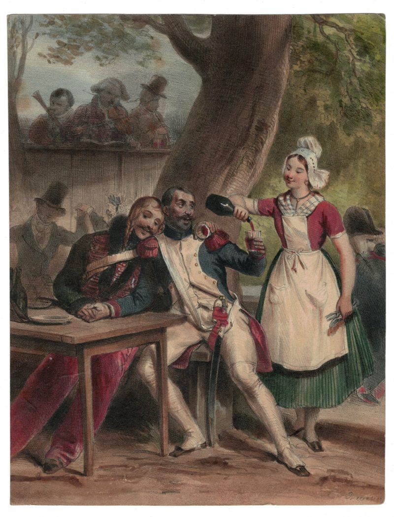 Gravure XIX - Cavalier - Restauration 1815/1830 - Charlet, Nicolas Toussaint - Hippolyte Bellangé - Victor Adam - Vie du Soldat - Militaire