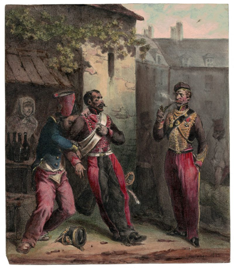 Gravure XIX - Cavalier - Restauration 1815/1830 - Charlet, Nicolas Toussaint - Hippolyte Bellangé - Victor Adam - Vie du Soldat - Militaire