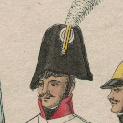 Gravure XIX - Armée Russe - Russie - Cavalier - Guerres Napoléoniennes - 1812 - Napoléon I - Borodino - Garde - Infanterie