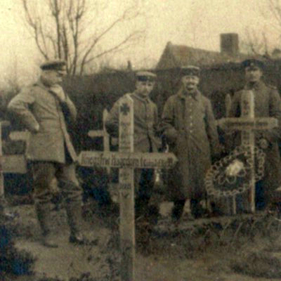 Photo lettre- Soldat Allemand - Guerre 14/18 - Deuil - Cimetière - Poème - Camarade - 1914 - 1915