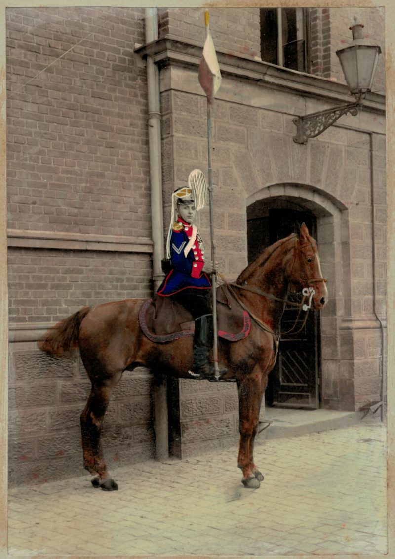 Grande Photo Soldat Allemand - Armée Cavalerie - Grande tenue - Uhlan - Sabre - Saarbrücke - Ulanen-Regiment Großherzog Friedrich von Baden Nr.7
