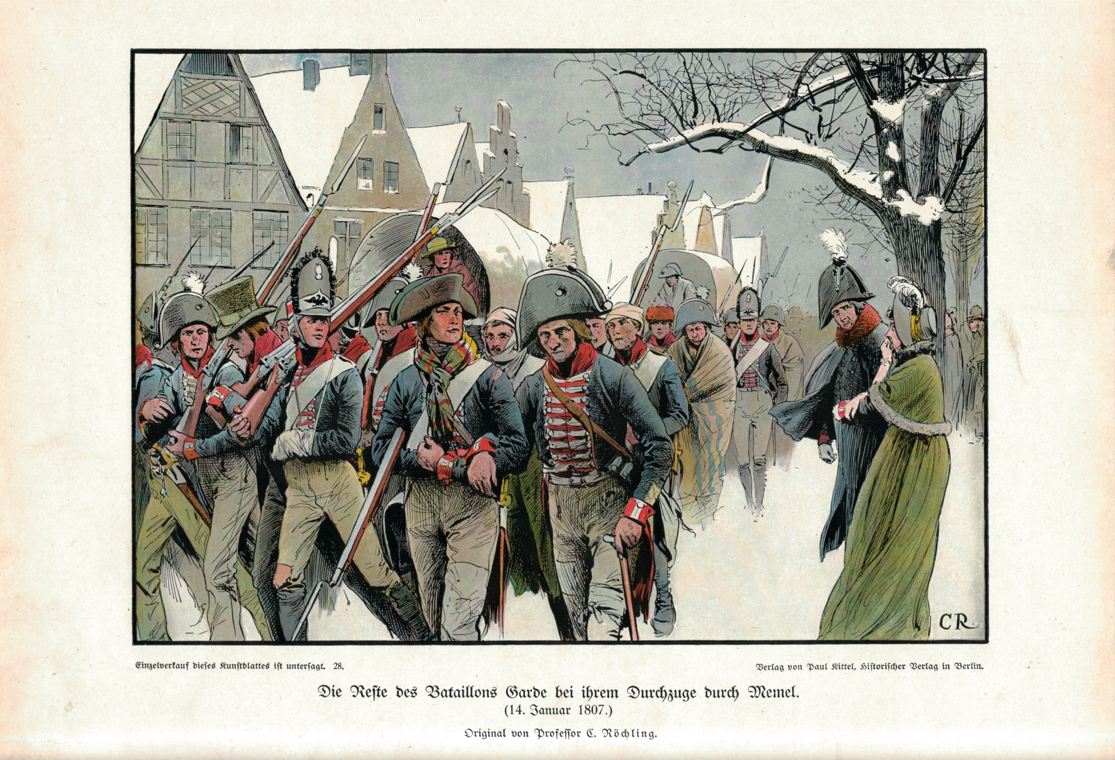 Die Befreiungskriege 1813- Richard Knoetel - Carl Röchling - 8 planches gravures - Uniforme - Armée - Histoire uniforme