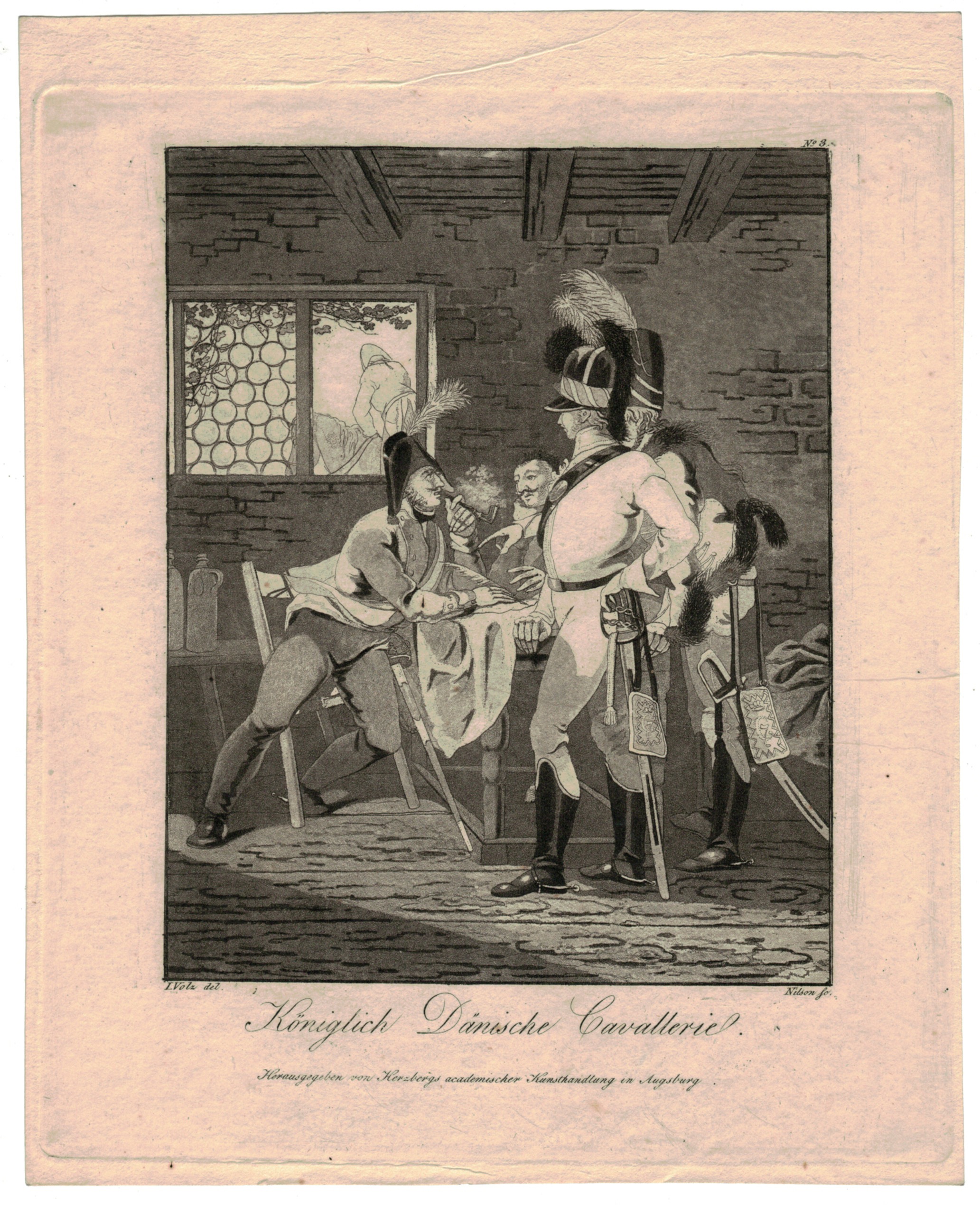 Gravure XIX - SEELE, VOLZ und EBNER - Troupes Danoises - Cavalerie - Uniforme - 1er Empire - Cira 1810