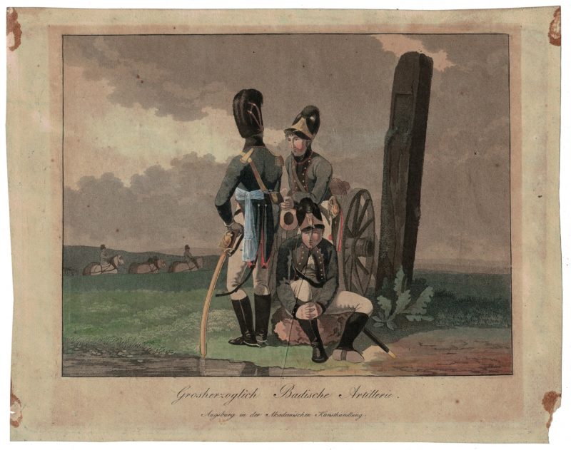 Gravure XIX - SEELE, VOLZ und EBNER - Troupes Badoises - Artillerie - Uniforme - 1er Empire - Circa 1810