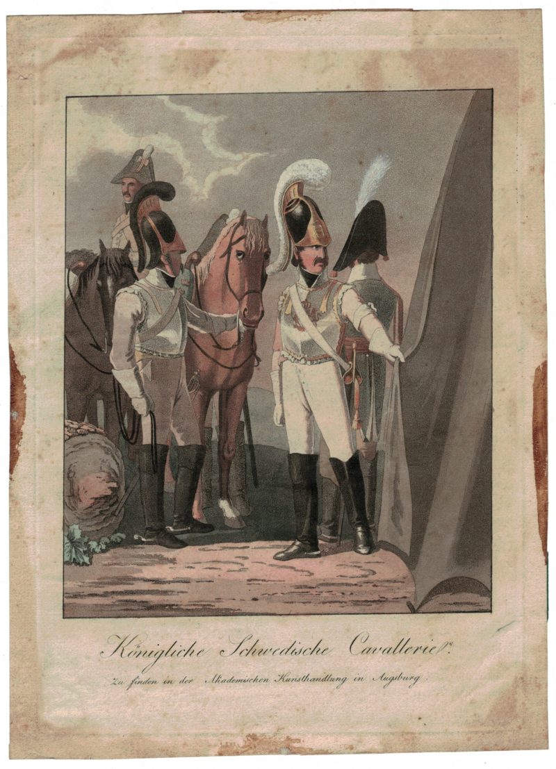 Gravure XIX - SEELE, VOLZ und EBNER - Troupes Suédoises - Cavalerie - Uniforme - 1er Empire - Circa 1810