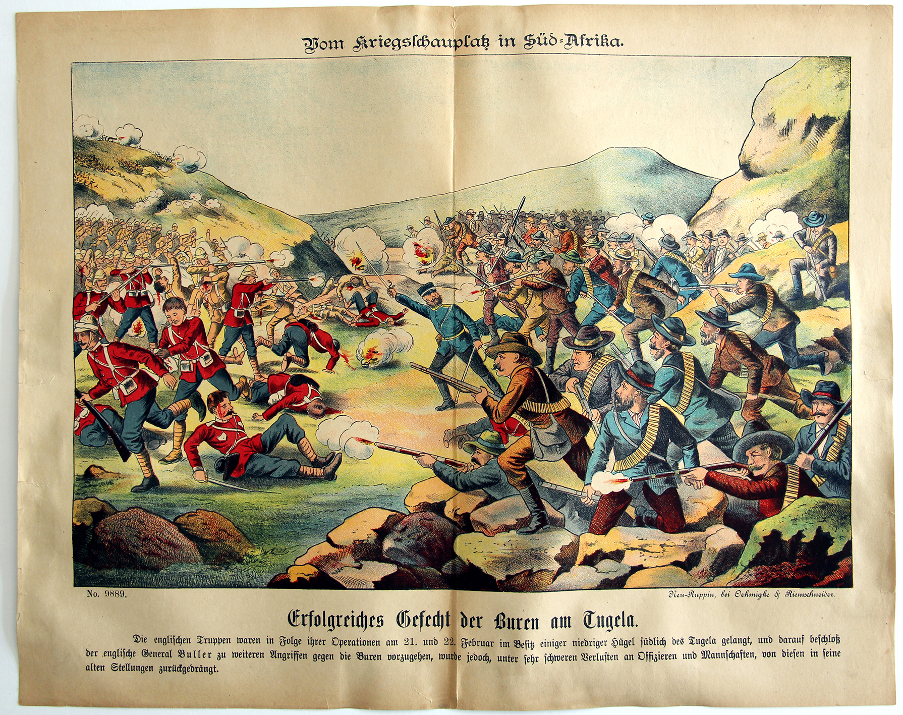 Planche imagerie - Neu-Ruppin, Bei Oehmigke & Riemschneider - Fin XIX - Guerre de Boers - Süd Afrika.