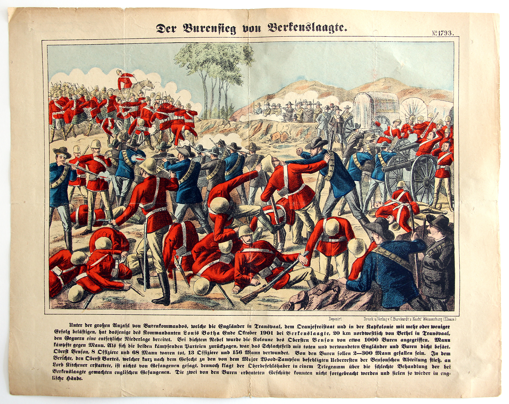 Planche imagerie Wissembourg - C.Burckardt - Guerre des Boers - Armée Angleterre - 1880 - Transvaal