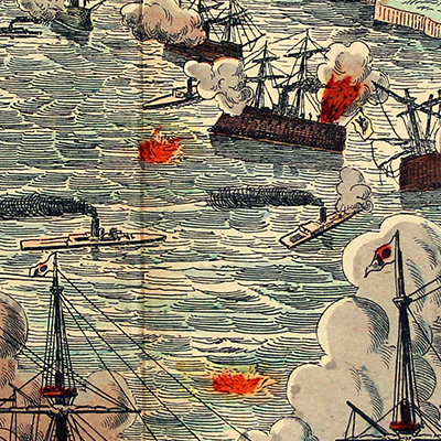 Planche imagerie Wissembourg - C.Burckardt - Guerre de Chine - Guerre sino-japonaise (1894-1895) - Japon - Flotte - Korean Bay