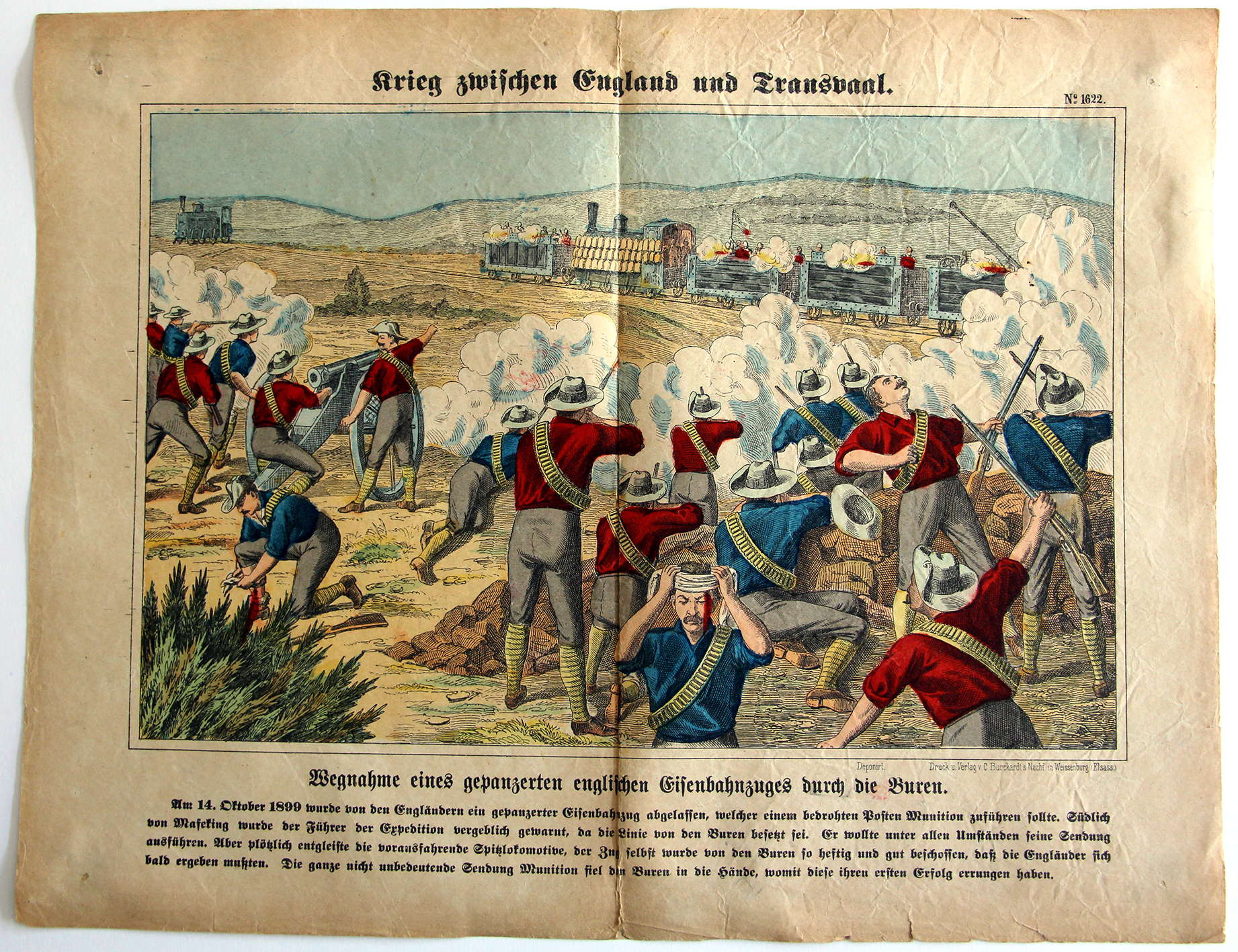 Planche imagerie Wissembourg - C.Burckardt - Guerre des Boers - Armée Angleterre - 1880 - Transvaal